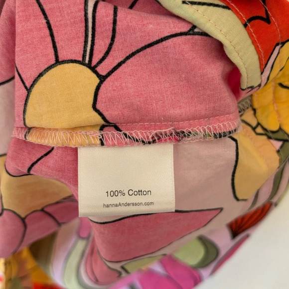 Hanna Andersson Big Floral Pillowcase Sundress Tie Ribbon Straps Girls Children - Picture 7 of 8